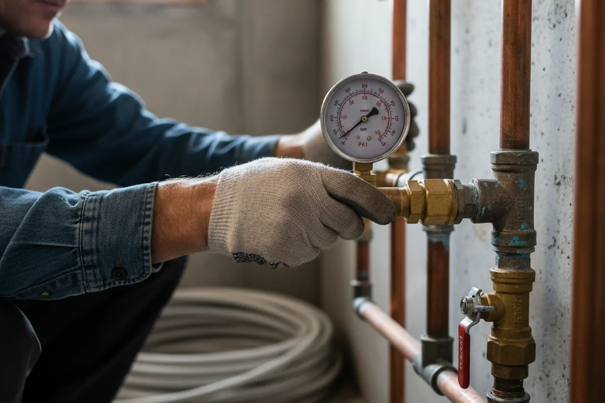 Pressure testing a repaired line during Water Line Repair in High Springs